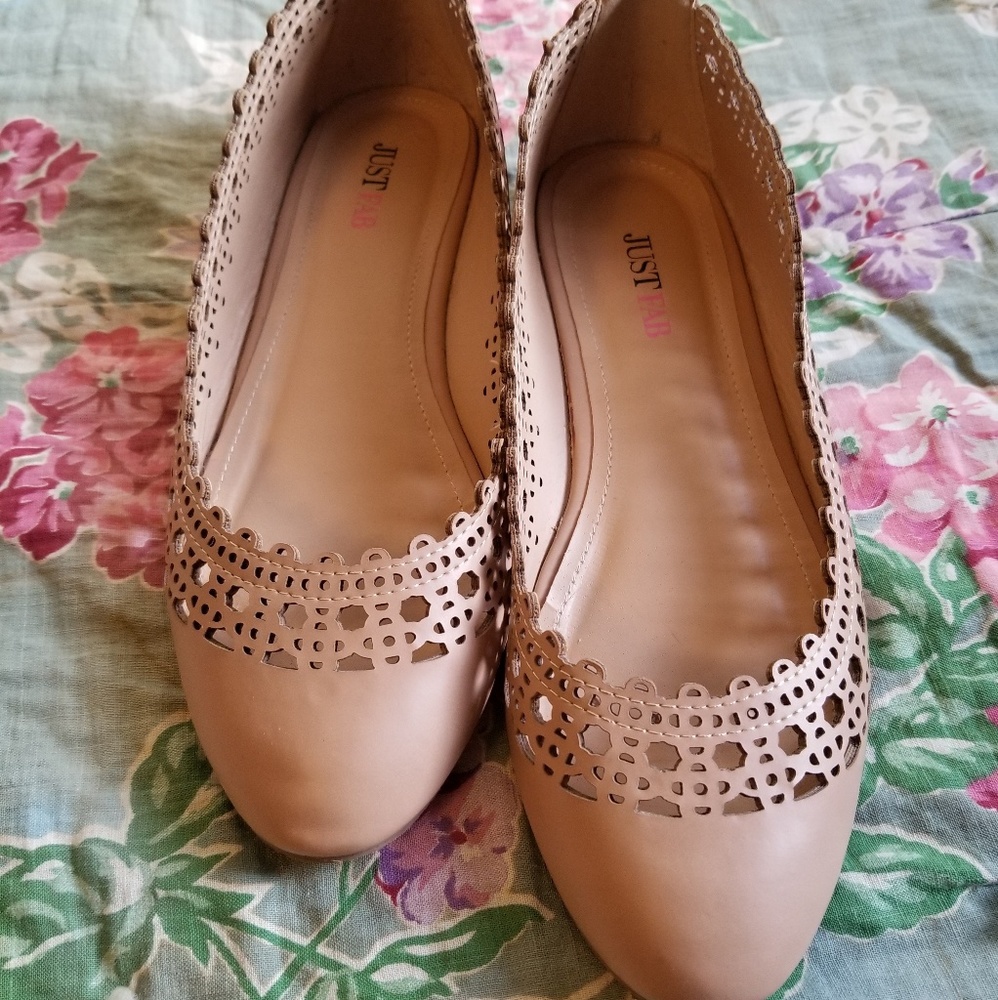 JustFab Nude Flats